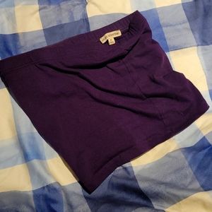 Purple Strapless Tube ruched top